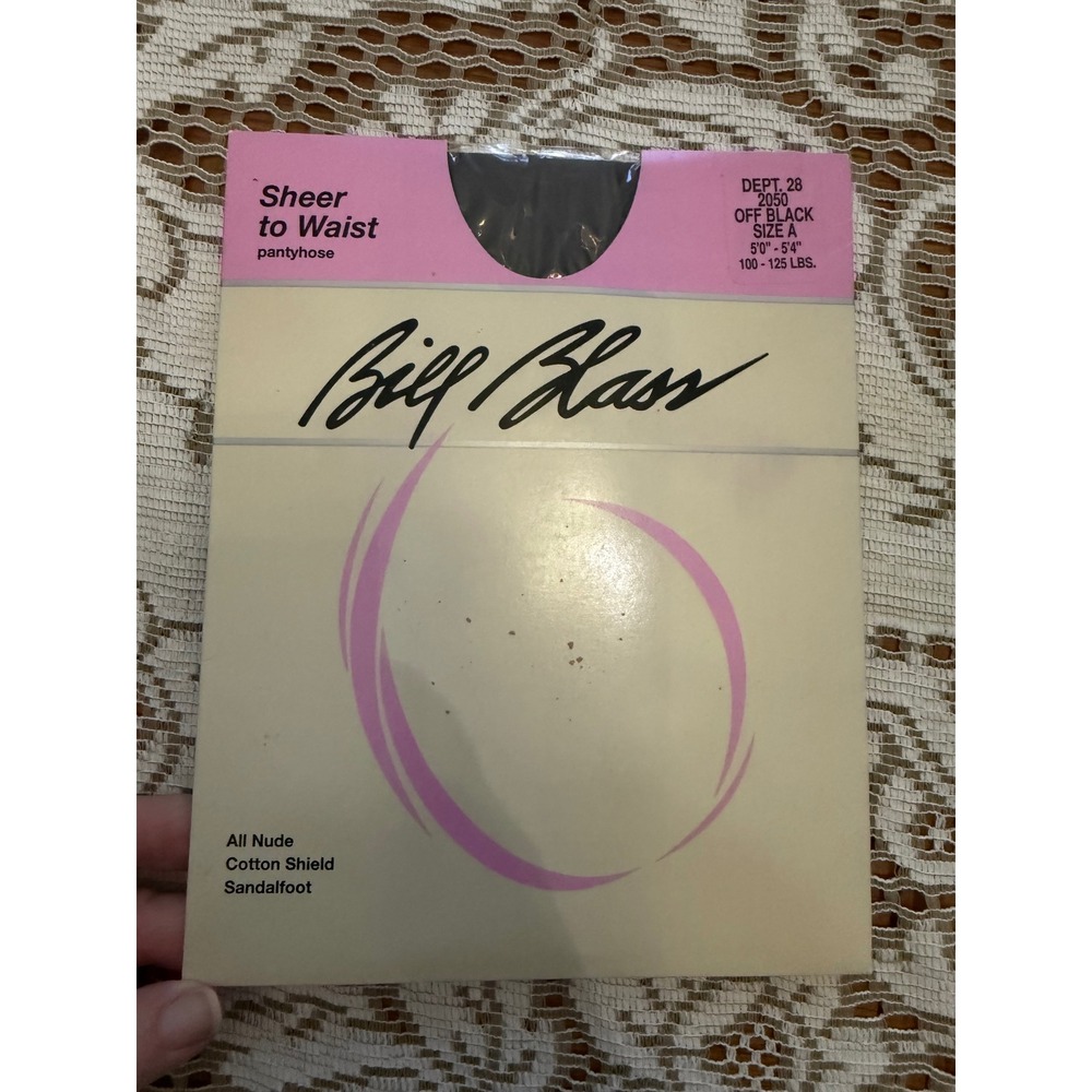 Vintage Bill Blass & Motherhood Pantyhose Lot Off Black White Sheer Sandalfoot
